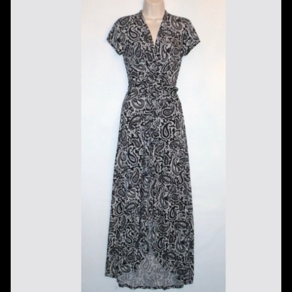 MICHAEL KORS Paisley Maxi Dress, Cap Sleeve Sz 4